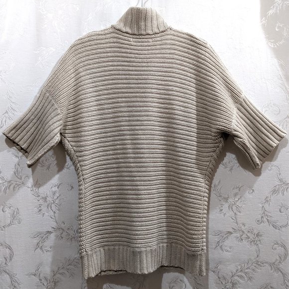 Pima Cotton Wool Heavy Rib Knit Dolman Sleeve Cardigan S Cabincore Chunky Boho - Picture 6 of 7